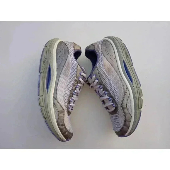 Abeo Womens Aubrey Rocs Walking Shoes White Purple Textile Lace Up Toning 6.5M - Picture 4 of 10